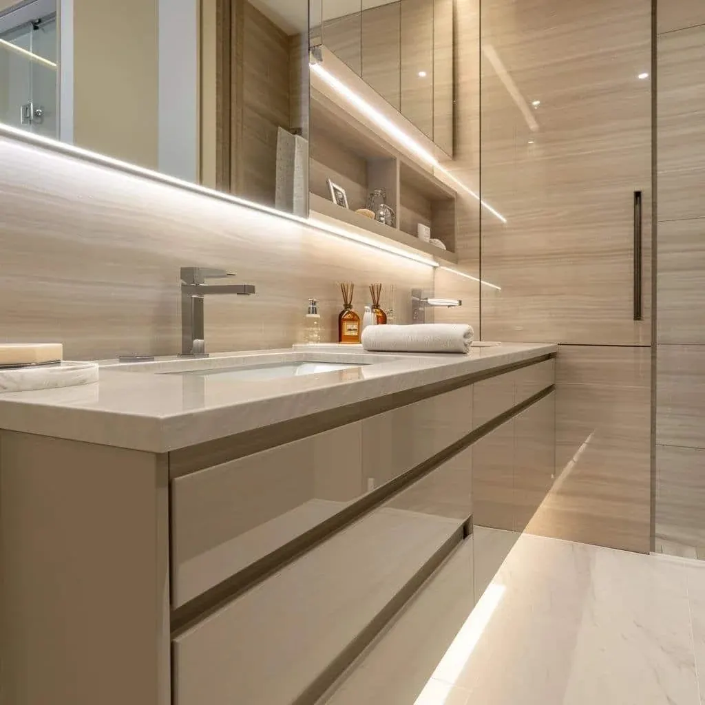 Modelo de referência M03 — Fendi brilhante & LED linear